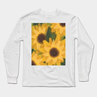 Bold Yellow Sunflowers Long Sleeve T-Shirt